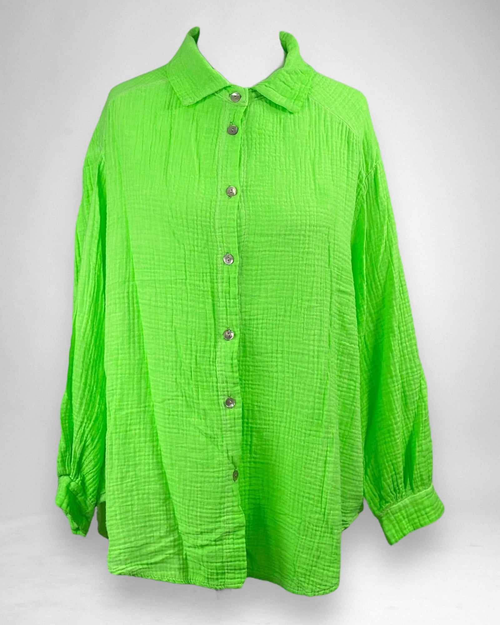 Musselin Bluse neon Lang oder Kurz