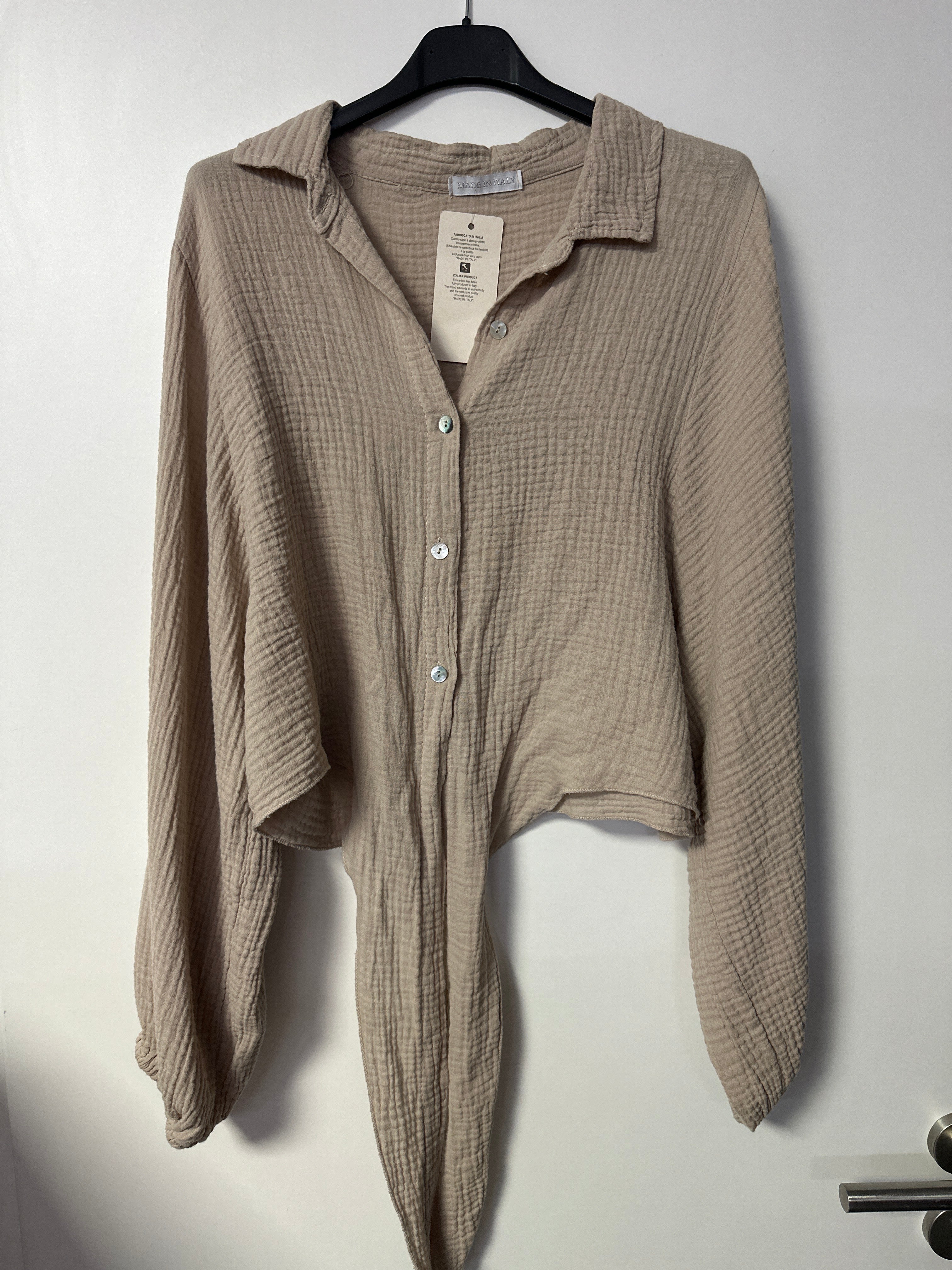 Musselin Bluse mit Knoten